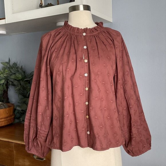 Anthropologie Cleobella Antonia Button down Blouse Romantic Cottagecore - Picture 2 of 10